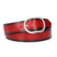 Jeansgürtel 40mm in Rot mit Airbrushkante und Vollschließe in Silber