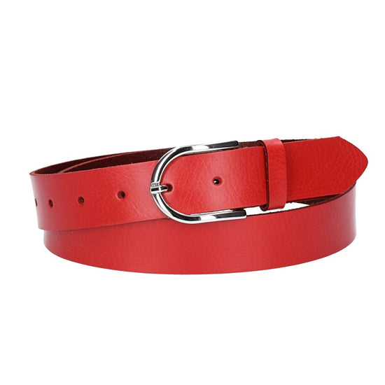 Ledergürtel 30mm in Rot mit Dornschließe in Silber - leder-accessoires.com