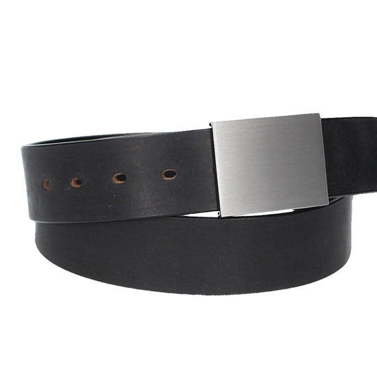 Ledergürtel Schwarz 40mm mit Koppelschließe - leder-accessoires.com
