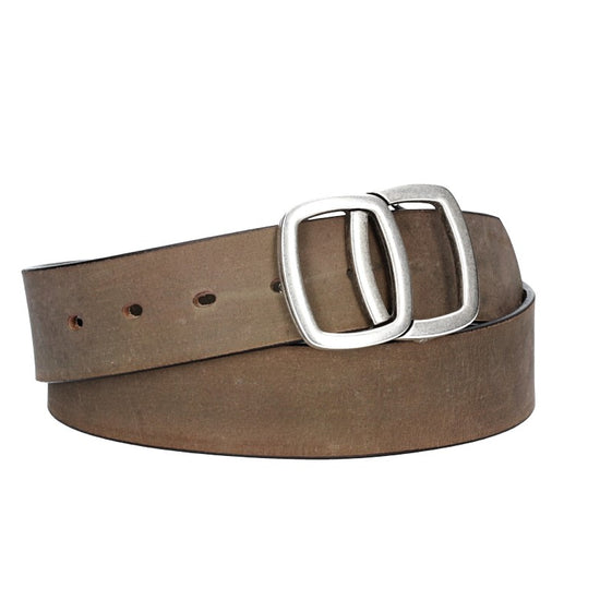 Ledergürtel in Grau 40mm mit Schmuckschließe Koppel - leder-accessoires.com