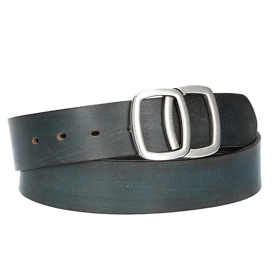 Ledergürtel in Blau | Marine 40mm mit Schmuckschließe Koppel - leder-accessoires.com