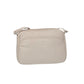 Umhängetasche mit Reißverschluss in Beige aus Leder