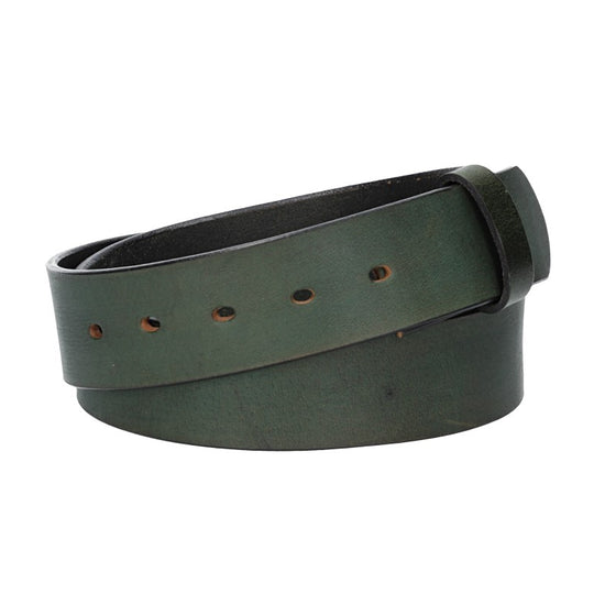 Lederriemen | Gürtelrohling Glanz 40mm in Blau|Marine mit Schlaufe und Kapplochteil - leder-accessoires.com