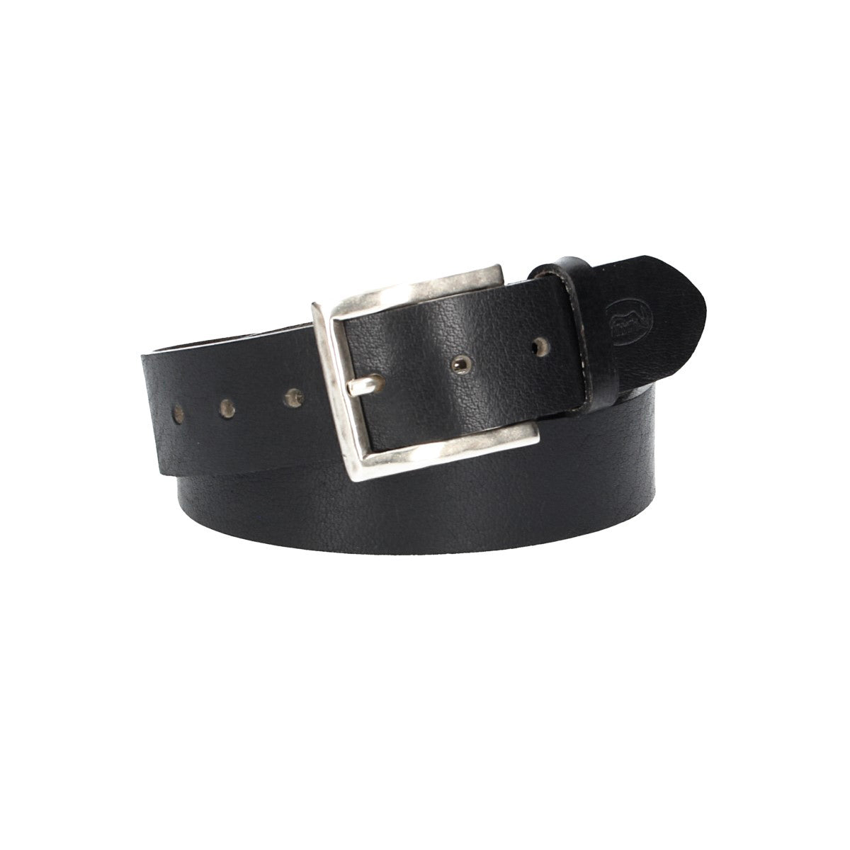 Ledergürtel|Albbüffel in Schwarz 40mm mit Dornschließe in Silber