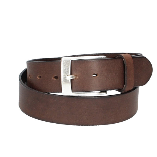 Ledergürtel Braun 40mm mit Dornschließe in Silber - leder-accessoires.com