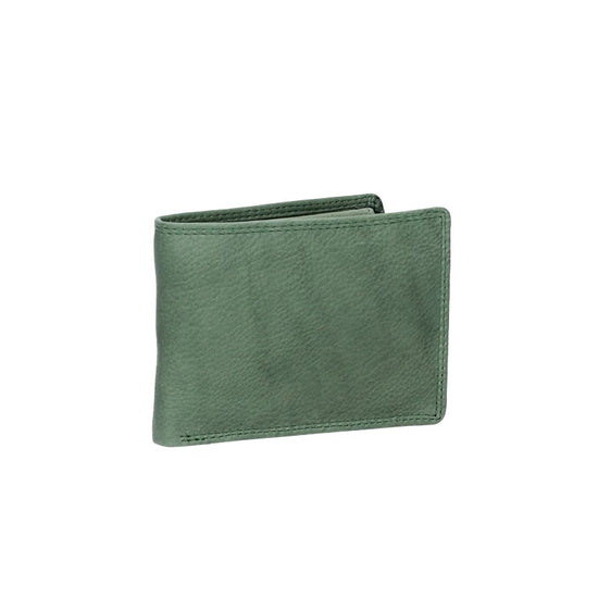 Geldbörse Querformat klein in Grün aus Leder - leder-accessoires.com