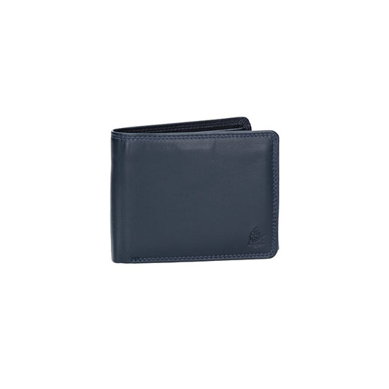 Geldbörse Querformat in Blau aus Leder - leder-accessoires.com