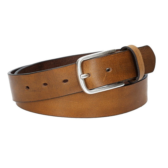 Ledergürtel Gelb|Ocker 35mm mit Dornschließe in Silber - leder-accessoires.com