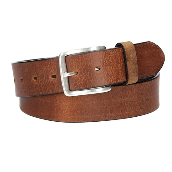 Ledergürtel Light Brown 40mm mit Dornschließe in Silber - leder-accessoires.com