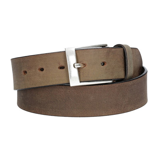 Ledergürtel Grau 40mm mit Dornschließe in Silber - leder-accessoires.com