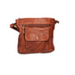 Schultertasche in Cognac mit Vortasche