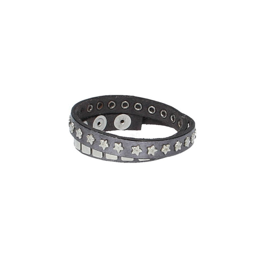 Armband doppelt Blau|Silber aus Leder - leder-accessoires.com