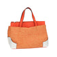 Shopper in Orange|Weiss mit Canvas