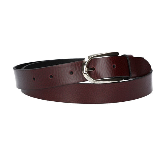 Damengürtel 25mm in Braun mit Dornschließe in Lightgold - leder-accessoires.com