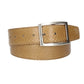 Schlangenledergürtel 40mm Taupe|Beige mit Vollschließe in Silber