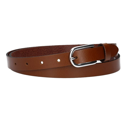 Damen-|Taillengürtel 20mm in Cognac mit Dornschließe in Glanz - leder-accessoires.com