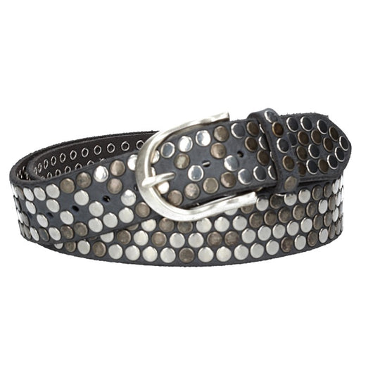Nietengürtel 35mm in Blau|Marine und Dornschließe Silber - leder-accessoires.com