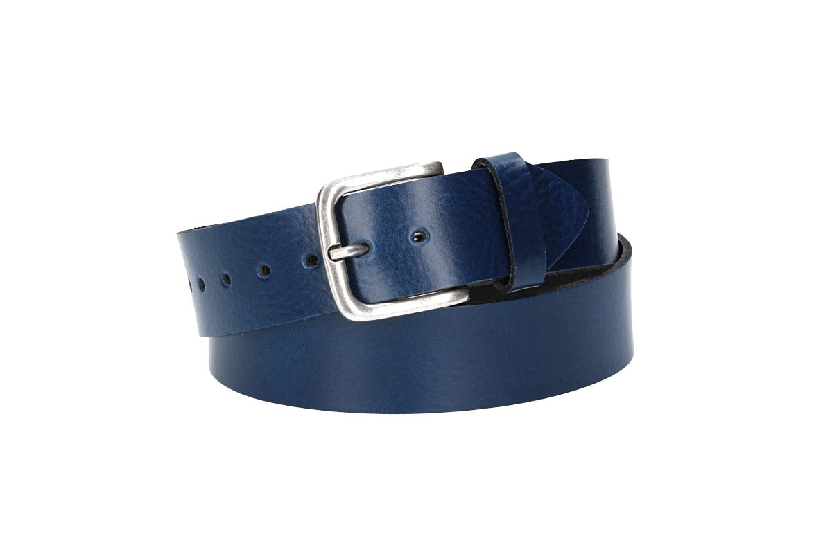Ledergürtel Kids 30mm in Blau|Marine mit Dornschließe in Silber
