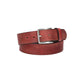Ledergürtel Rot 40mm mit Dornschließe in Silber