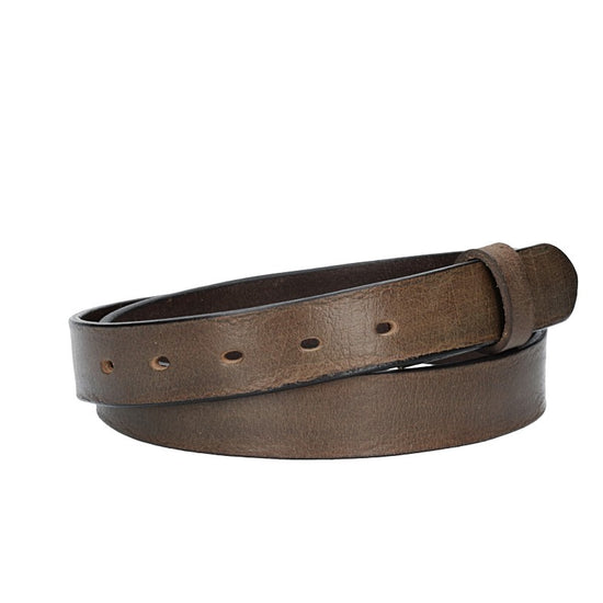 Lederriemen | Gürtelrohling Glanz 30mm in Grau mit Schlaufe und Kapplochteil - leder-accessoires.com