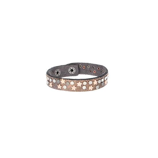 Armband  Bunt|Metallic mit  Sternen aus Leder - leder-accessoires.com