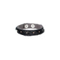 Armband mit Fell und Sternnieten in Schwarz aus Leder