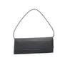 Clutch mit Überschlag in Schwarz aus Leder