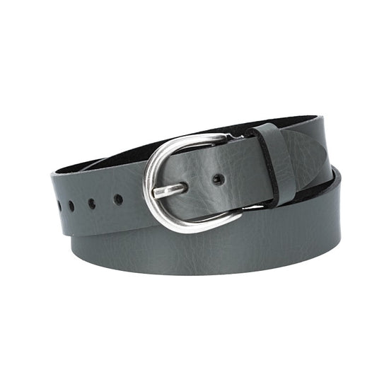 Ledergürtel Kids 25mm in Grau mit Schließe in Silber - leder-accessoires.com