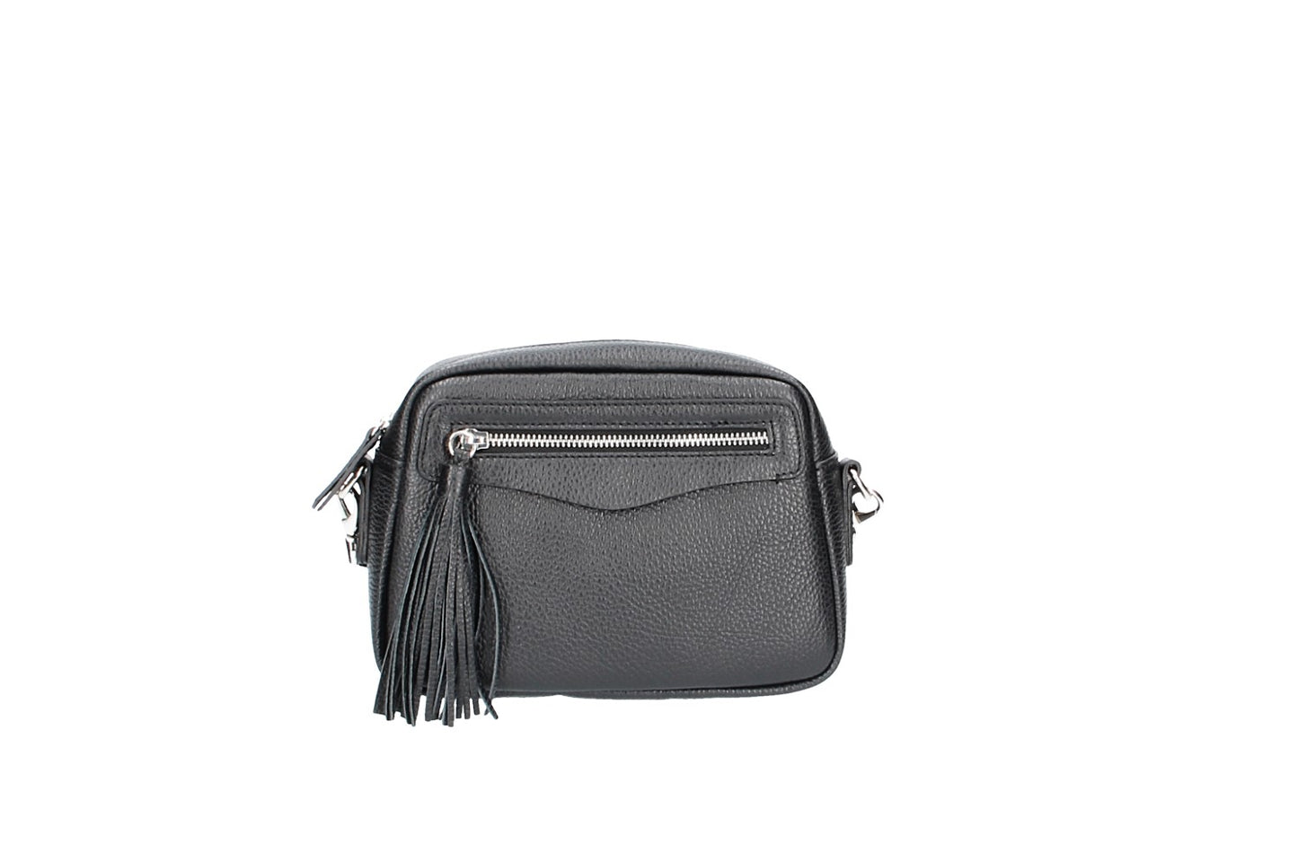 Umhängetasche in Schwarz aus Leder