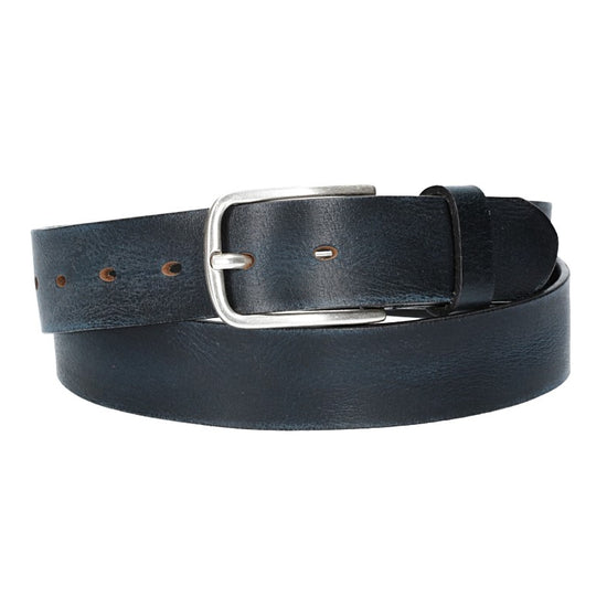 Ledergürtel Blau|Marine 35mm mit Dornschließe in Silber - leder-accessoires.com