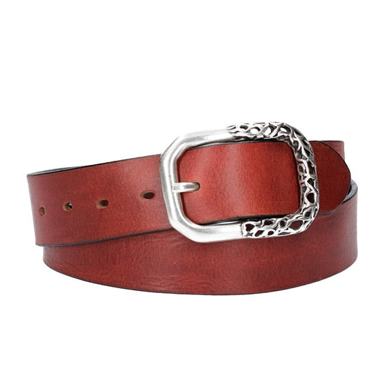 Ledergürtel in Rot 40mm mit Schmuck-Vollschließe - leder-accessoires.com