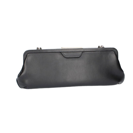 Clutch mit Clipverschluss in Schwarz aus Leder - leder-accessoires.com