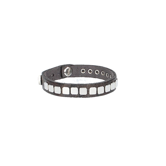 Armband Braun mit Nieten aus Leder - leder-accessoires.com