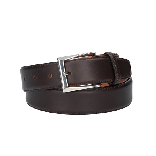 Anzugsgürtel Überlänge Braun 35mm mit glänzender Schließe - leder-accessoires.com