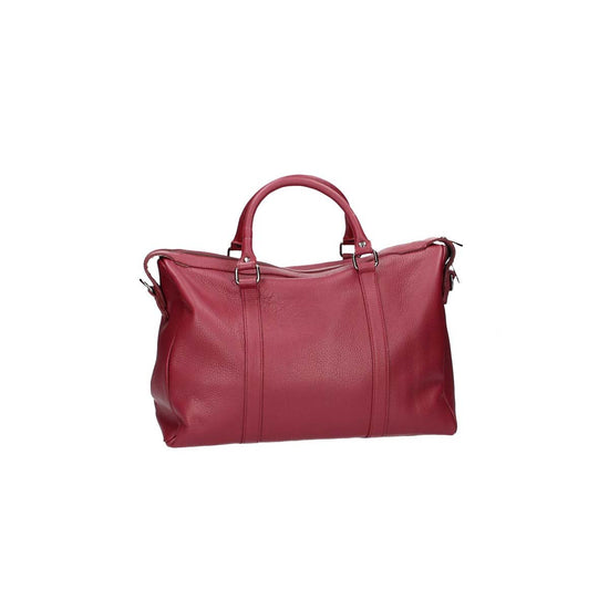 Weekender in Bordeaux mit Reißverschluss aus Leder - leder-accessoires.com