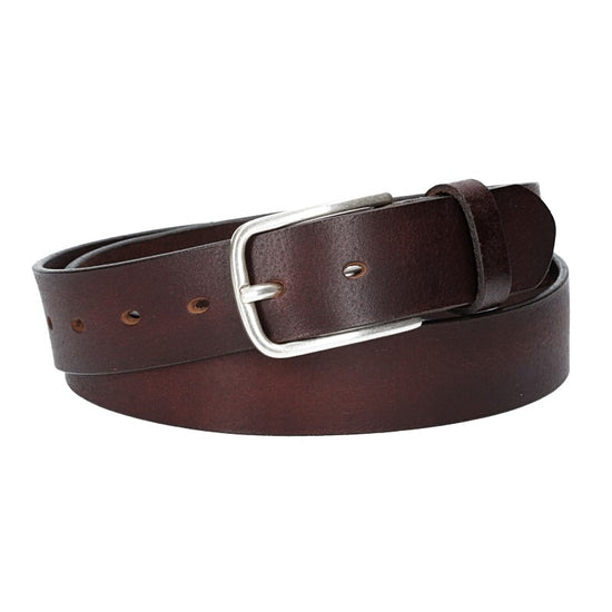 Ledergürtel Rot 35mm mit Dornschließe in Silber - leder-accessoires.com