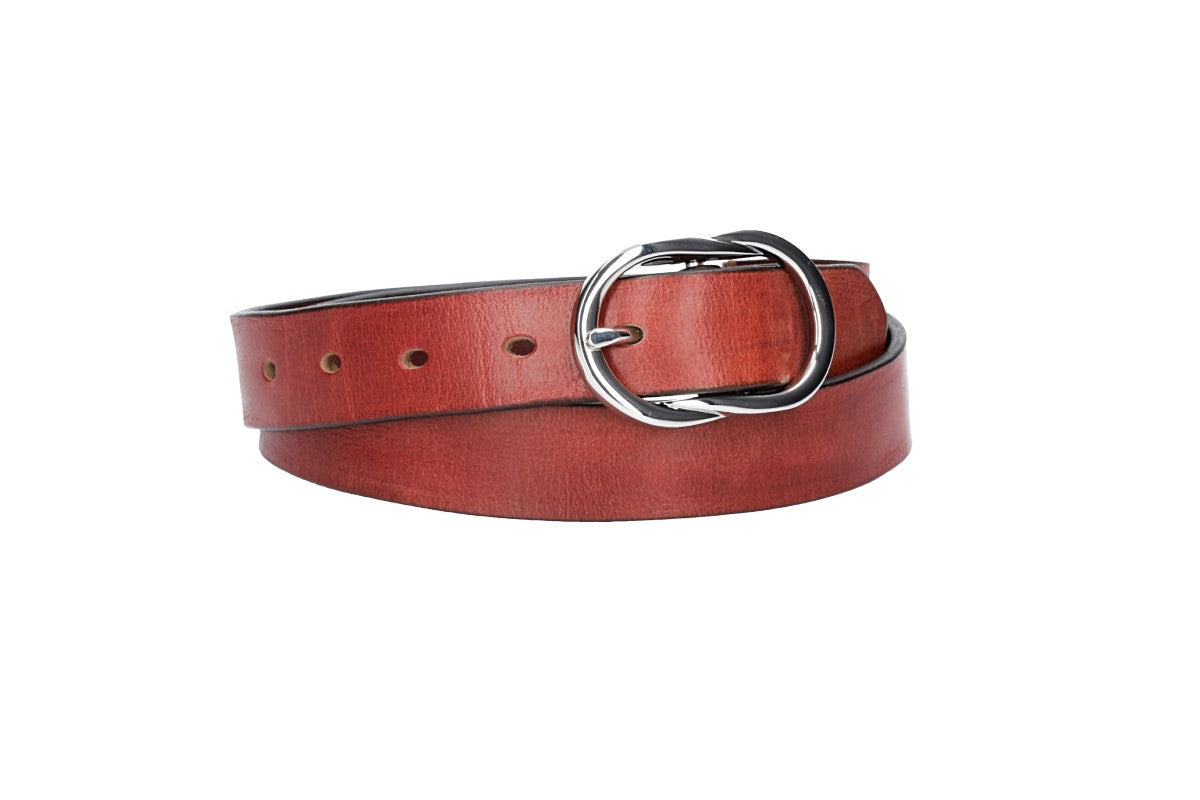 Ledergürtel 30mm in Rot mit Schmuckschließe
