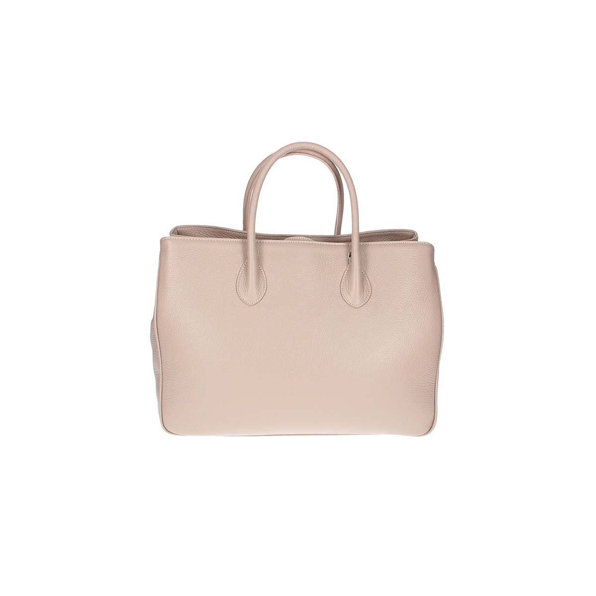 Kurzgrifftasche in Natur|Beige aus Leder