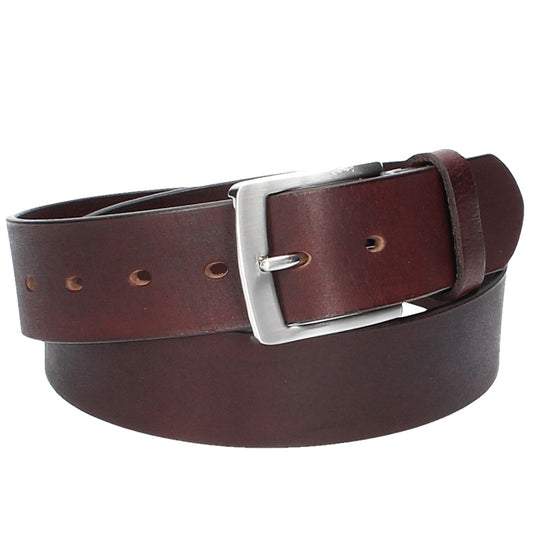 Ledergürtel Rot|Bordeaux 40mm mit Dornschließe in Silber - leder-accessoires.com