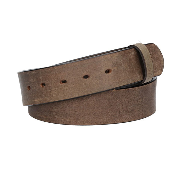 Lederriemen | Gürtelrohling Matt 40mm in Grau mit Schlaufe und Kapplochteil - leder-accessoires.com