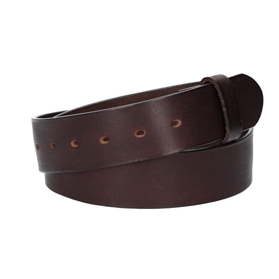 Lederriemen | Gürtelrohling Glanz 40mm in Rot|Bordeaux mit Schlaufe und Kapplochteil - leder-accessoires.com