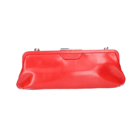 Clutch mit Clipverschluss in Rot aus Leder - leder-accessoires.com