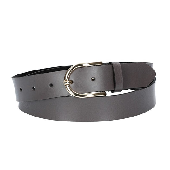 Ledergürtel 30mm in Grau mit Dornschließe in Light Gold - leder-accessoires.com