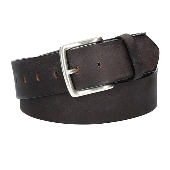 Ledergürtel Schwarz 45mm mit Dornschließe in Silber - leder-accessoires.com