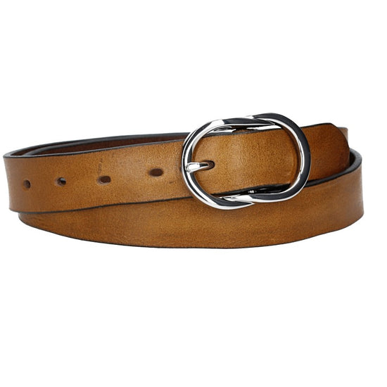 Ledergürtel 30mm in Gelb|Ocker mit Schmuckschließe - leder-accessoires.com