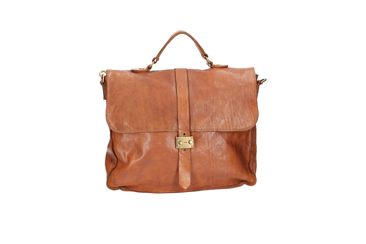Aktentasche Ethan aus Leder in Cognac