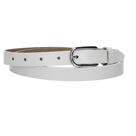 Damen-|Taillengürtel 20mm in Weiß mit Dornschließe in Glanz - leder-accessoires.com