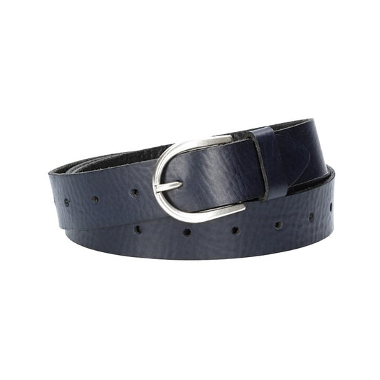 Ledergürtel Überlänge Blau|Marine 35mm mit Schließe in Silber - leder-accessoires.com