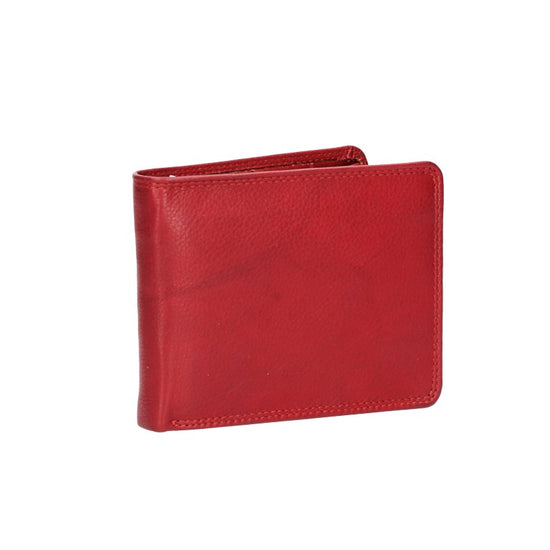 Geldbörse Querformat mit Riegel in Rot aus Leder - leder-accessoires.com