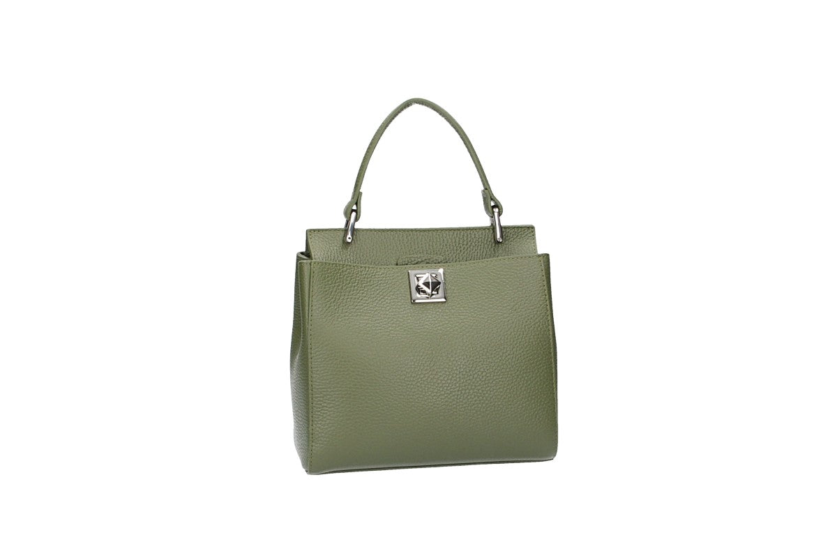 Kurzgrifftasche klein aus Leder in Grün